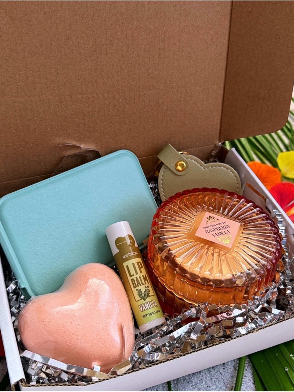 Raspberry Vanilla Scented Body Butter - Pink Heart Bath Gift Set